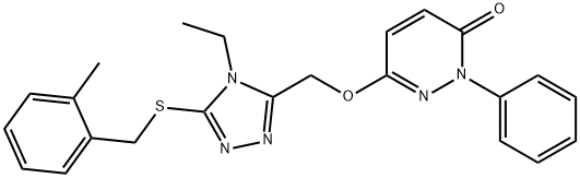 6-((4-ETHYL-5-[(2-METHYLBENZYL)SULFANYL]-4H-1,2,4-TRIAZOL-3-YL)METHOXY)-2-PHENYL-3(2H)-PYRIDAZINONE Struktur