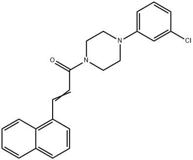 1-[4-(3-CHLOROPHENYL)PIPERAZINO]-3-(1-NAPHTHYL)-2-PROPEN-1-ONE Struktur