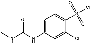 2-CHLORO-4-(3-METHYL-UREIDO)-BENZENESULFONYL CHLORIDE Struktur