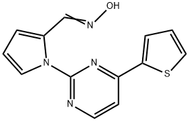 1-[4-(2-THIENYL)-2-PYRIMIDINYL]-1H-PYRROLE-2-CARBALDEHYDE OXIME Struktur