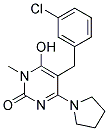 5-(3-CHLOROBENZYL)-6-HYDROXY-1-METHYL-4-PYRROLIDIN-1-YLPYRIMIDIN-2(1H)-ONE Struktur