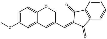 2-[(6-METHOXY-2H-CHROMEN-3-YL)METHYLENE]-1H-INDENE-1,3(2H)-DIONE Struktur