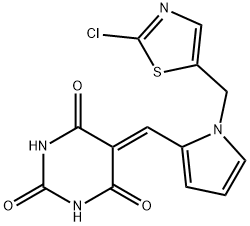 5-((1-[(2-CHLORO-1,3-THIAZOL-5-YL)METHYL]-1H-PYRROL-2-YL)METHYLENE)-2,4,6(1H,3H,5H)-PYRIMIDINETRIONE Struktur