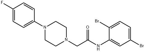 N-(2,5-DIBROMOPHENYL)-2-[4-(4-FLUOROPHENYL)PIPERAZINO]ACETAMIDE Struktur