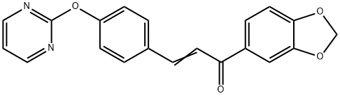 (E)-1-(1,3-BENZODIOXOL-5-YL)-3-[4-(2-PYRIMIDINYLOXY)PHENYL]-2-PROPEN-1-ONE Struktur