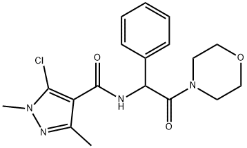 5-CHLORO-1,3-DIMETHYL-N-(2-MORPHOLINO-2-OXO-1-PHENYLETHYL)-1H-PYRAZOLE-4-CARBOXAMIDE Struktur