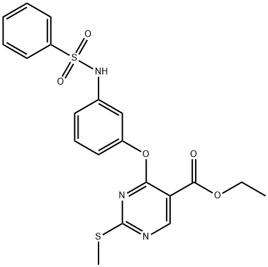 ETHYL 2-(METHYLSULFANYL)-4-(3-[(PHENYLSULFONYL)AMINO]PHENOXY)-5-PYRIMIDINECARBOXYLATE Struktur