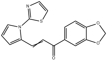 (Z)-1-(1,3-BENZODIOXOL-5-YL)-3-[1-(1,3-THIAZOL-2-YL)-1H-PYRROL-2-YL]-2-PROPEN-1-ONE Struktur