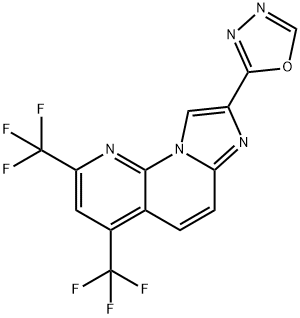 8-(1,3,4-OXADIAZOL-2-YL)-2,4-BIS(TRIFLUOROMETHYL)IMIDAZO[1,2-A][1,8]NAPHTHYRIDINE Struktur