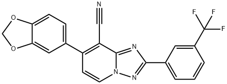 7-(1,3-BENZODIOXOL-5-YL)-2-[3-(TRIFLUOROMETHYL)PHENYL][1,2,4]TRIAZOLO[1,5-A]PYRIDINE-8-CARBONITRILE Struktur