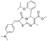 (Z)-METHYL 2-(4-(DIMETHYLAMINO)BENZYLIDENE)-5-(2-ISOPROPOXYPHENYL)-7-METHYL-3-OXO-3,5-DIHYDRO-2H-THIAZOLO[3,2-A]PYRIMIDINE-6-CARBOXYLATE Struktur