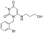 1-(2-BROMOBENZYL)-6-[(3-HYDROXYPROPYL)AMINO]-3-METHYLPYRIMIDINE-2,4(1H,3H)-DIONE Struktur