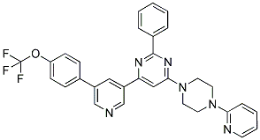 2-PHENYL-4-(4-PYRIDIN-2-YL-PIPERAZIN-1-YL)-6-[5-(4-TRIFLUOROMETHOXY-PHENYL)-PYRIDIN-3-YL]-PYRIMIDINE Struktur