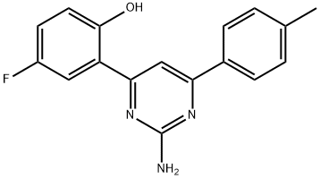 2-(2-AMINO-6-P-TOLYLPYRIMIDIN-4-YL)-4-FLUOROPHENOL Struktur