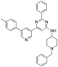 (1-BENZYL-PIPERIDIN-4-YL)-[2-PHENYL-6-(5-P-TOLYL-PYRIDIN-3-YL)-PYRIMIDIN-4-YL]-AMINE