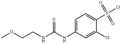 2-CHLORO-4-[3-(2-METHOXY-ETHYL)-UREIDO]-BENZENESULFONYL CHLORIDE Struktur