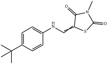 5-((Z)-[4-(TERT-BUTYL)ANILINO]METHYLIDENE)-3-METHYL-1,3-THIAZOLANE-2,4-DIONE Struktur