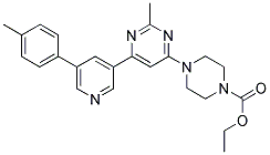 4-[2-METHYL-6-(5-P-TOLYL-PYRIDIN-3-YL)-PYRIMIDIN-4-YL]-PIPERAZINE-1-CARBOXYLIC ACID ETHYL ESTER Struktur