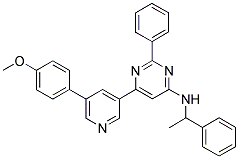 (6-[5-(4-METHOXY-PHENYL)-PYRIDIN-3-YL]-2-PHENYL-PYRIMIDIN-4-YL)-(1-PHENYL-ETHYL)-AMINE Struktur