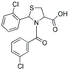 3-(3-CHLORO-BENZOYL)-2-(2-CHLORO-PHENYL)-THIAZOLIDINE-4-CARBOXYLIC ACID Struktur