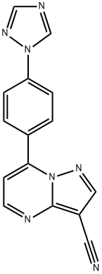 7-[4-(1H-1,2,4-TRIAZOL-1-YL)PHENYL]PYRAZOLO[1,5-A]PYRIMIDINE-3-CARBONITRILE Struktur