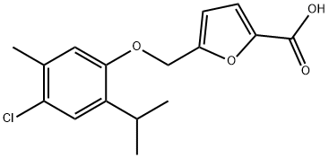 5-(4-CHLORO-2-ISOPROPYL-5-METHYL-PHENOXYMETHYL)-FURAN-2-CARBOXYLIC ACID Struktur