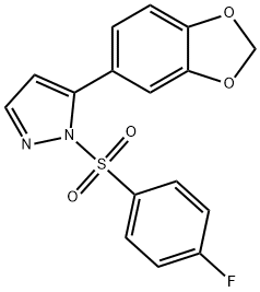 5-(1,3-BENZODIOXOL-5-YL)-1-[(4-FLUOROPHENYL)SULFONYL]-1H-PYRAZOLE Struktur