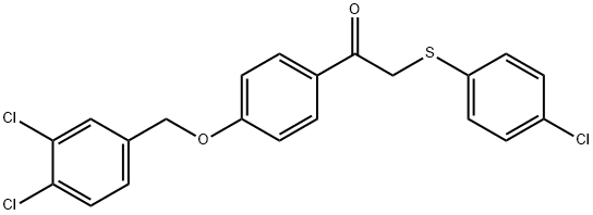 2-[(4-CHLOROPHENYL)SULFANYL]-1-(4-[(3,4-DICHLOROBENZYL)OXY]PHENYL)-1-ETHANONE Struktur