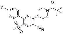 1-[6-(4-CHLOROPHENYL)-3-CYANO-5-(METHYLSULFONYL)PYRIDIN-2-YL]-4-(2,2-DIMETHYLPROPANOYL)PIPERAZINE Struktur