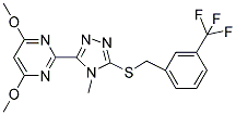 4,6-DIMETHOXY-2-[4-METHYL-5-((3-(TRIFLUOROMETHYL)BENZYL)THIO)-(4H)-1,2,4-TRIAZOL-3-YL]PYRIMIDINE Struktur