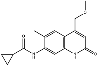 N-[4-(METHOXYMETHYL)-6-METHYL-2-OXO-1,2-DIHYDRO-7-QUINOLINYL]CYCLOPROPANECARBOXAMIDE Struktur