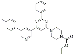 4-[2-PHENYL-6-(5-P-TOLYL-PYRIDIN-3-YL)-PYRIMIDIN-4-YL]-PIPERAZINE-1-CARBOXYLIC ACID ETHYL ESTER Struktur