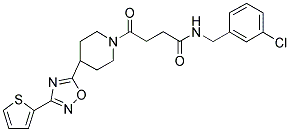 N-(3-CHLOROBENZYL)-4-OXO-4-[4-(3-(THIEN-2-YL)-1,2,4-OXADIAZOL-5-YL)PIPERIDIN-1-YL]BUTANAMIDE Struktur