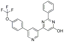 2-PHENYL-6-(5-[4-(TRIFLUOROMETHOXY)PHENYL]PYRIDIN-3-YL)PYRIMIDIN-4-OL Struktur