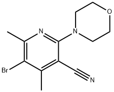 5-BROMO-4,6-DIMETHYL-2-MORPHOLINONICOTINONITRILE Struktur