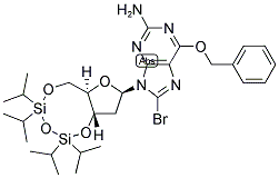 O6-BENZYL-8-BROMO-N9-[3',5'-O-(1,1,3,3-TETRAKIS(ISOPROPYL)-1,3-DISILOXANEDIYL)-BETA-D-2'-DEOXYRIBOFURANOSYL]GUANINE Struktur