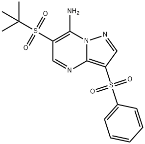 6-(TERT-BUTYLSULFONYL)-3-(PHENYLSULFONYL)PYRAZOLO[1,5-A]PYRIMIDIN-7-AMINE Struktur