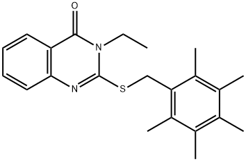 3-ETHYL-2-[(2,3,4,5,6-PENTAMETHYLBENZYL)SULFANYL]-4(3H)-QUINAZOLINONE Struktur