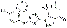 ETHYL 1-(5-[(4-CHLOROPHENYL)SULFANYL]-4-PHENYL-1,3-THIAZOL-2-YL)-5-(TRIFLUOROMETHYL)-1H-PYRAZOLE-4-CARBOXYLATE Struktur