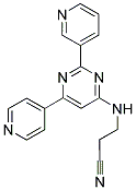 3-[(2-PYRIDIN-3-YL-6-PYRIDIN-4-YLPYRIMIDIN-4-YL)AMINO]PROPANENITRILE Struktur