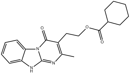 2-(2-METHYL-4-OXO-1,4-DIHYDROPYRIMIDO[1,2-A][1,3]BENZIMIDAZOL-3-YL)ETHYL CYCLOHEXANECARBOXYLATE Struktur