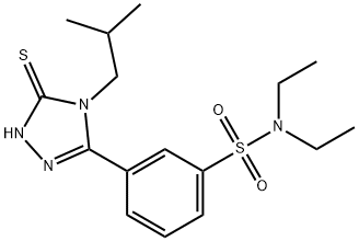 N,N-DIETHYL-3-(4-ISOBUTYL-5-MERCAPTO-4H-[1,2,4]TRIAZOL-3-YL)-BENZENESULFONAMIDE Struktur