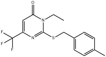 3-ETHYL-2-[(4-METHYLBENZYL)SULFANYL]-6-(TRIFLUOROMETHYL)-4(3H)-PYRIMIDINONE Struktur