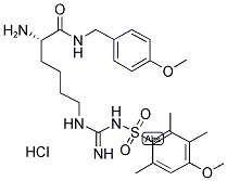 N-OMEGA-(4-METHOXY-2,3,6-TRIMETHYLBENZENESULFONYL)-L-ARGININE-4-METHOXYBENZYLAMIDE HYDROCHLORIDE Struktur