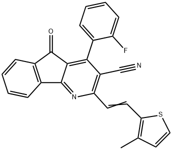 4-(2-FLUOROPHENYL)-2-[(E)-2-(3-METHYL-2-THIENYL)ETHENYL]-5-OXO-5H-INDENO[1,2-B]PYRIDINE-3-CARBONITRILE Struktur