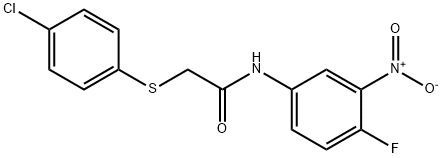 2-[(4-CHLOROPHENYL)SULFANYL]-N-(4-FLUORO-3-NITROPHENYL)ACETAMIDE Struktur