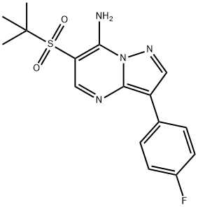 6-(TERT-BUTYLSULFONYL)-3-(4-FLUOROPHENYL)PYRAZOLO[1,5-A]PYRIMIDIN-7-AMINE Struktur