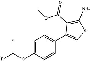 2-AMINO-4-(4-DIFLUOROMETHOXY-PHENYL)-THIOPHENE-3-CARBOXYLIC ACID METHYL ESTER Struktur