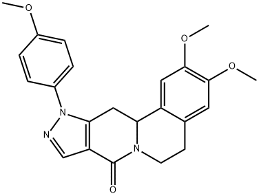 2,3-DIMETHOXY-11-(4-METHOXYPHENYL)-5,11,12,12A-TETRAHYDROPYRAZOLO[3',4':4,5]PYRIDO[2,1-A]ISOQUINOLIN-8(6H)-ONE Struktur