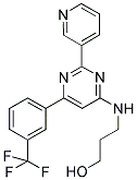 3-((2-PYRIDIN-3-YL-6-[3-(TRIFLUOROMETHYL)PHENYL]PYRIMIDIN-4-YL)AMINO)PROPAN-1-OL Struktur